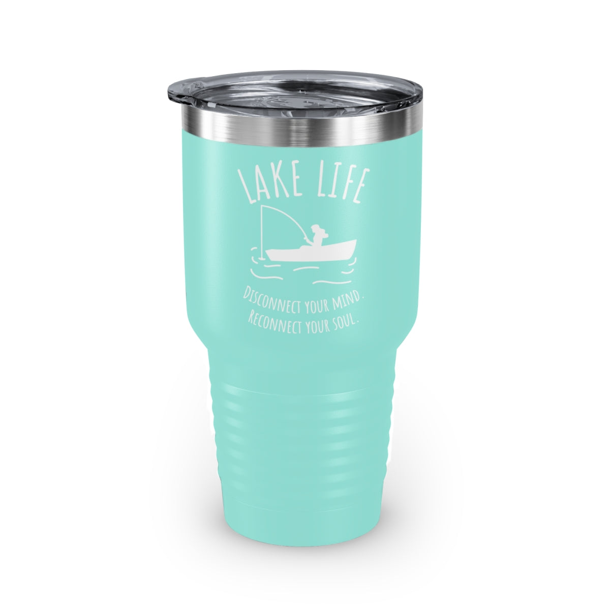 Lake Life - Disconnect your mind, reconnect your soul Ringneck Tumbler, 30oz (white design)