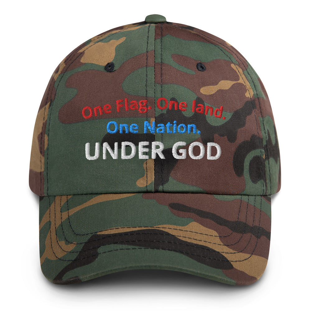 One Land. One Nation. Under GOD - adjustable baseball cap