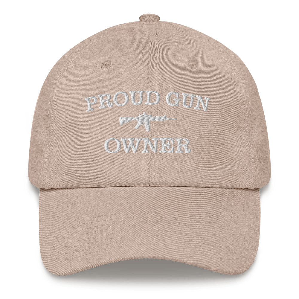 Proud Gun Owner adjustable baseball cap (white design)