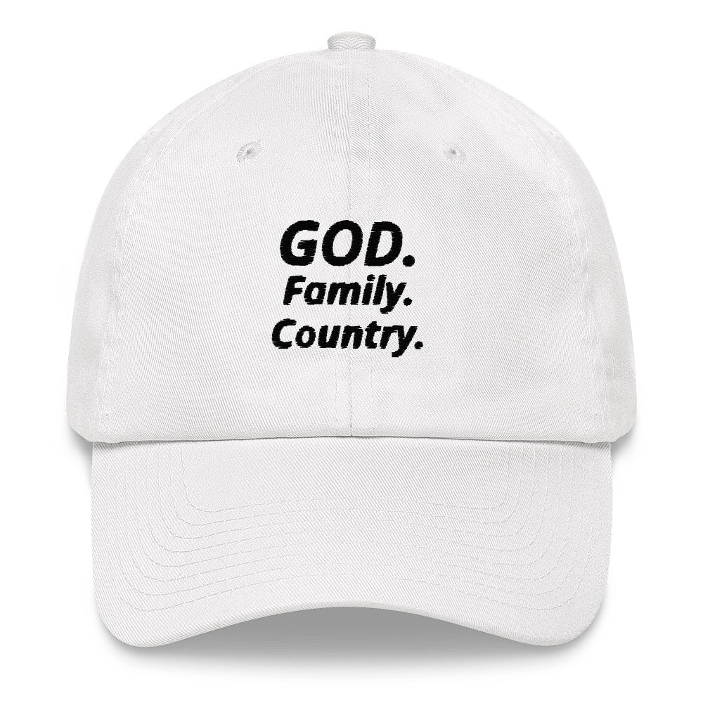 God. Family. Country unisex baseball cap