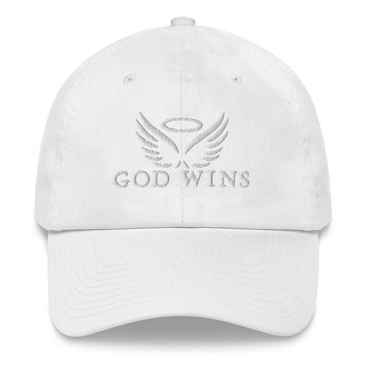 God Wins baseball cap w/3D puff embroidery