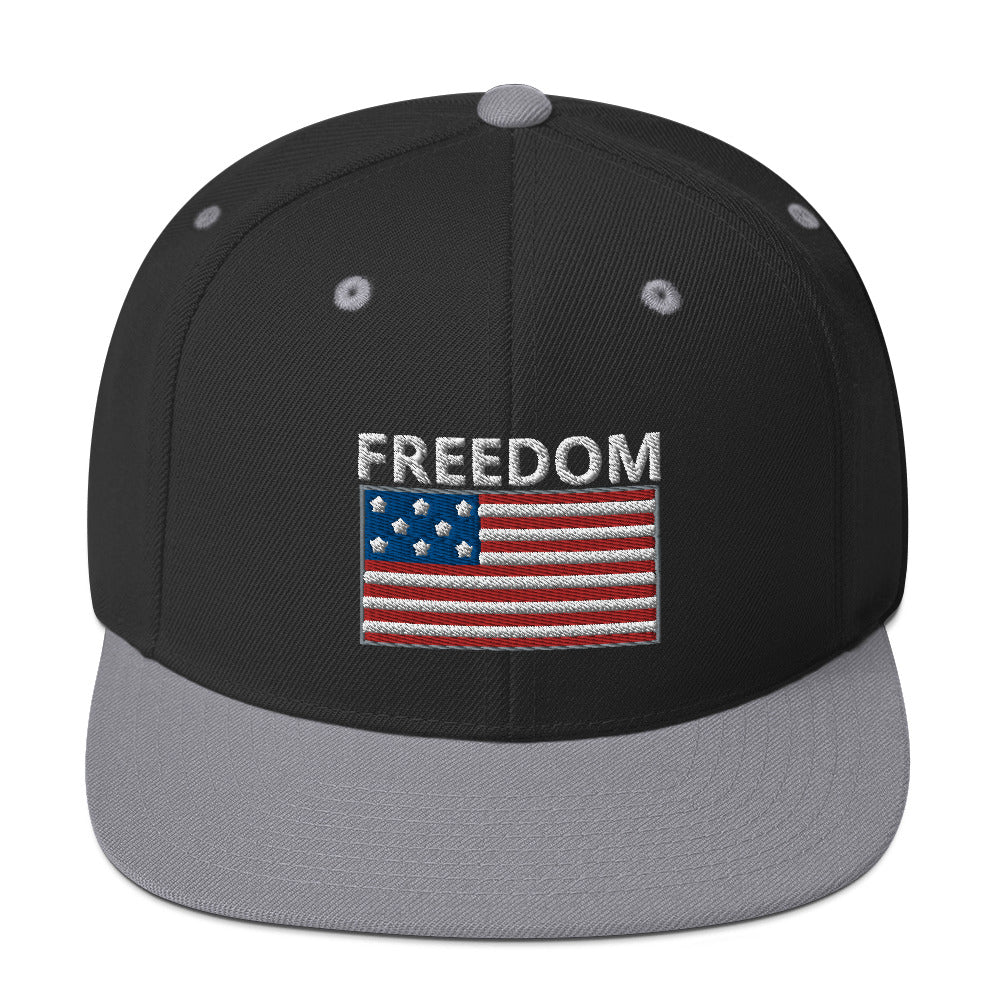 Freedom Snapback Hat (white lettering)