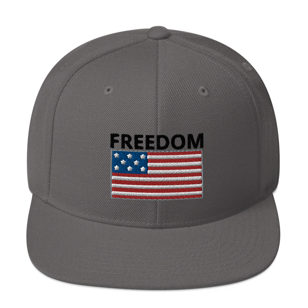 Freedom Snapback Hat (black lettering)