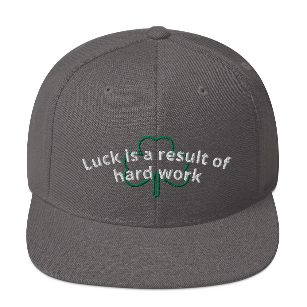 Luck is a result of hard work Snapback Hat