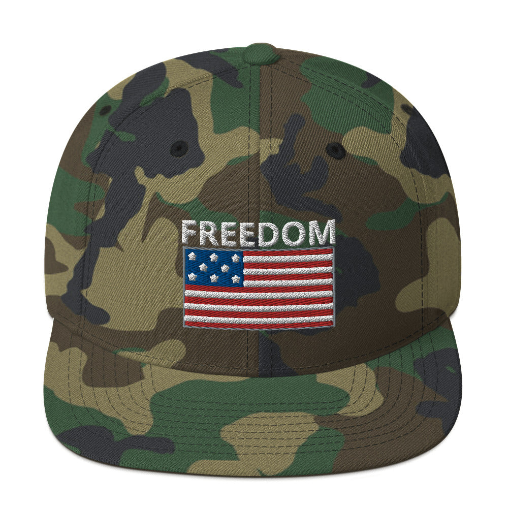 Freedom Snapback Hat (white lettering)
