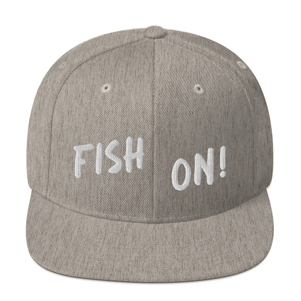 FISH ON! Snapback Hat (white design)