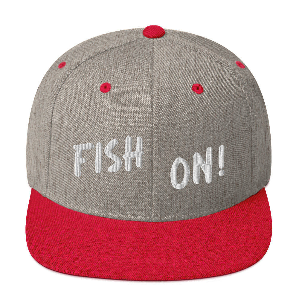 FISH ON! Snapback Hat (white design)