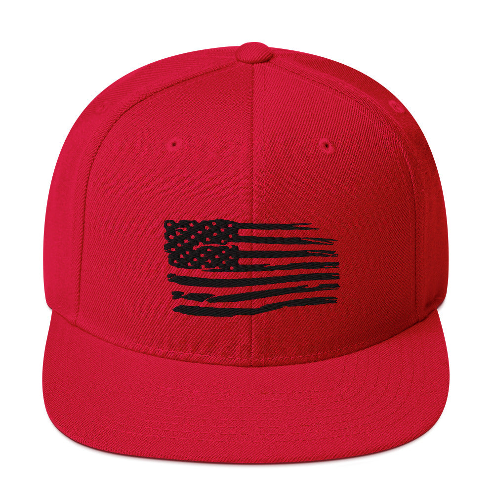 Tattered American Flag Snap back Hat