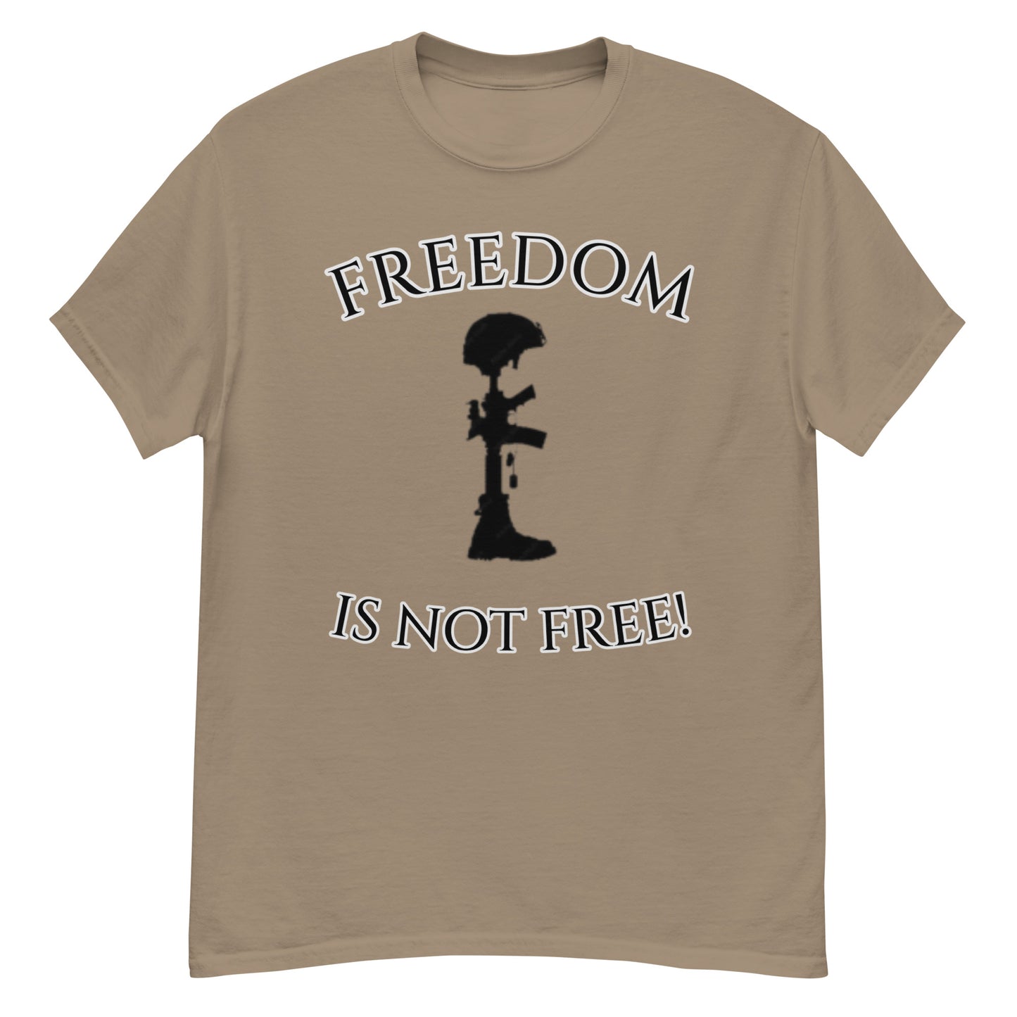 Freedom is not Free classic tee (gray outline lettering)