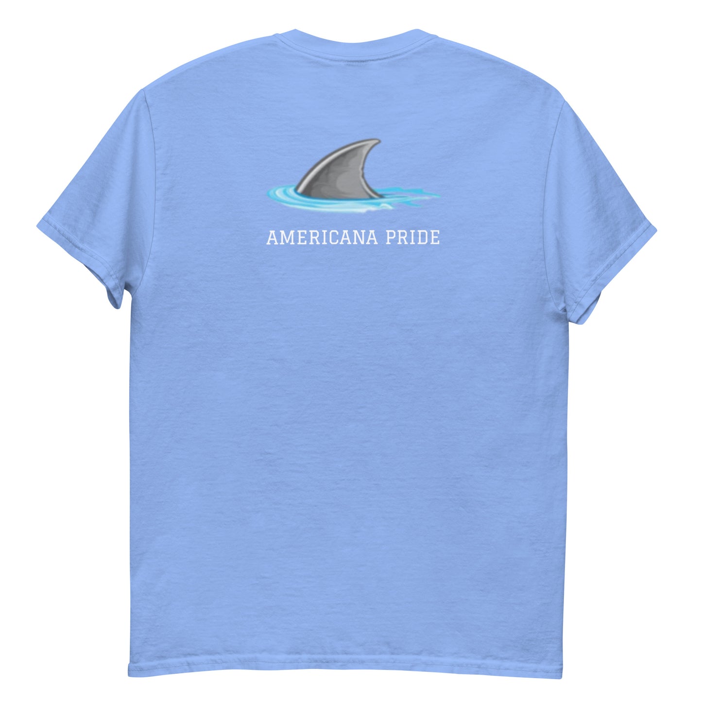 Are you the SHARK or the minnow? classic tee (white lettering)