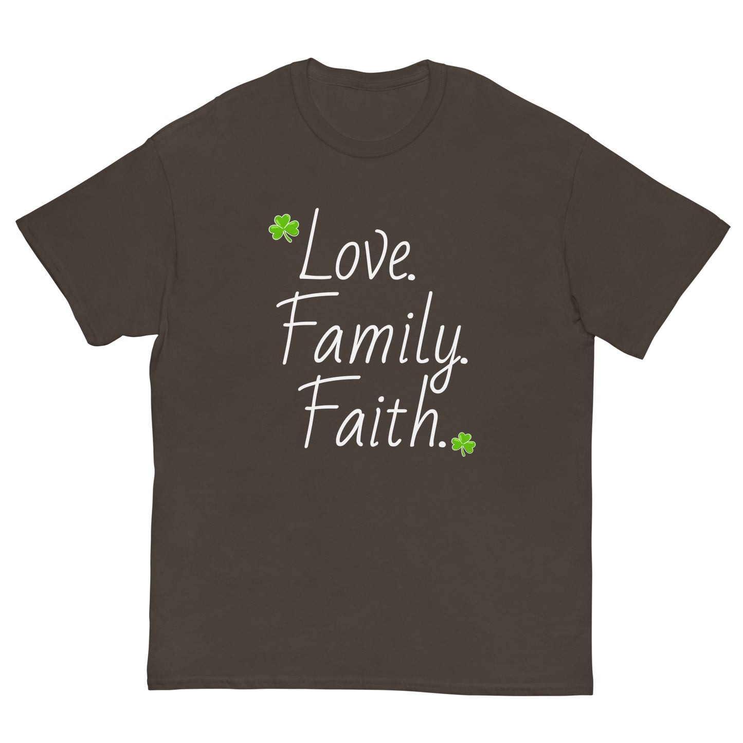 Love, Family, Faith classic tee (white design)