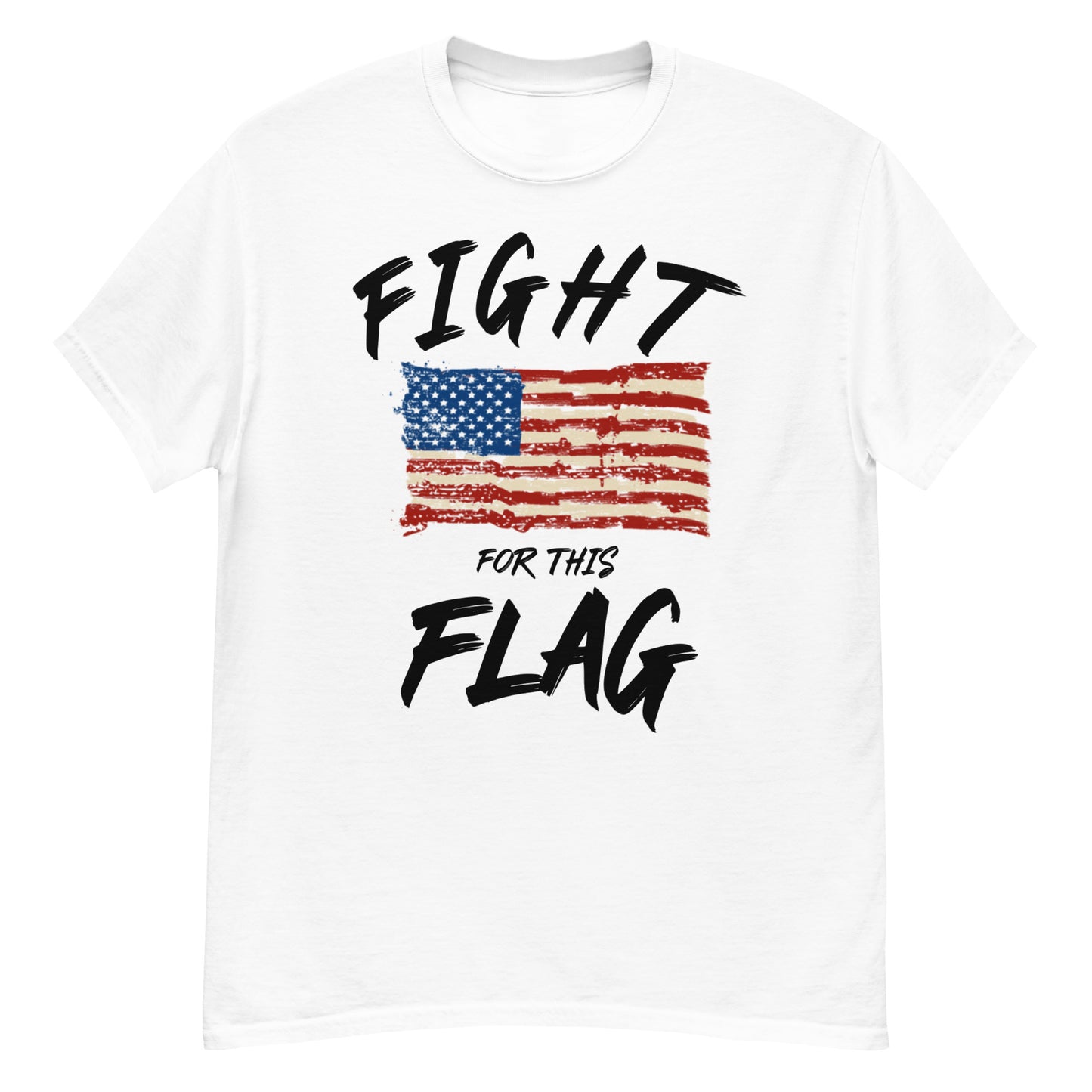 FIGHT for this FLAG unisex tee (black lettering)