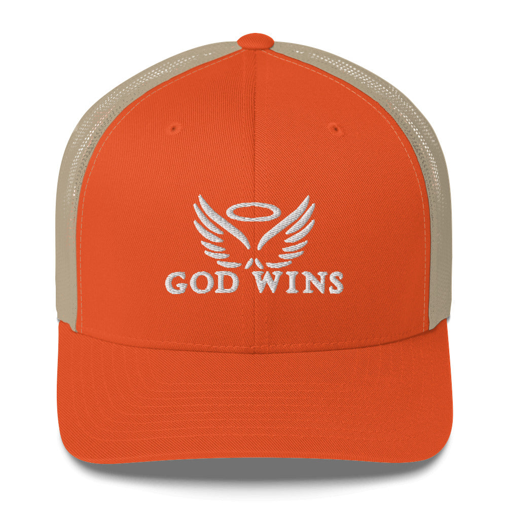 God Wins Mid-Profile Trucker Cap