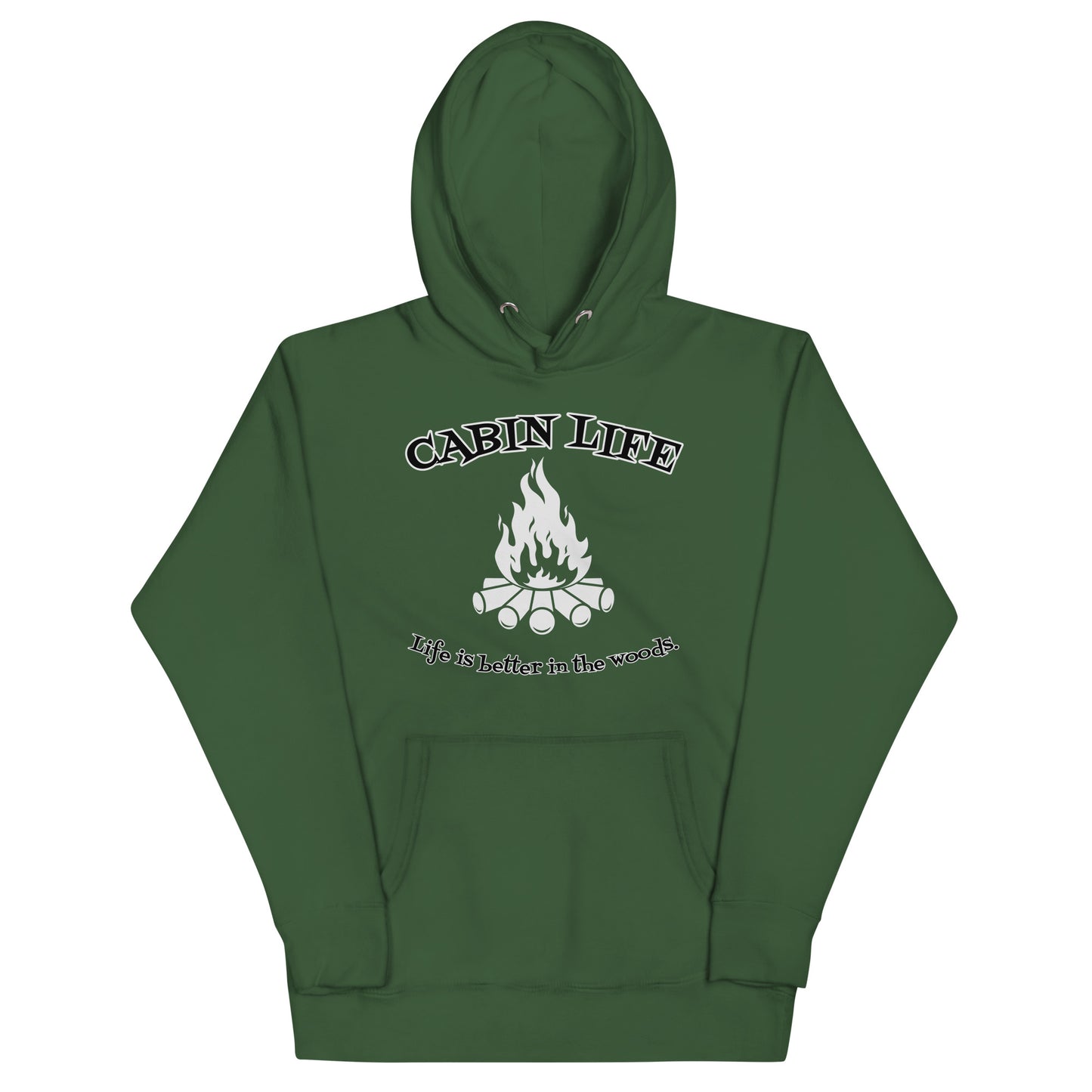 Cabin Life - Life is better in the woods Unisex Hoodie (gray outline)