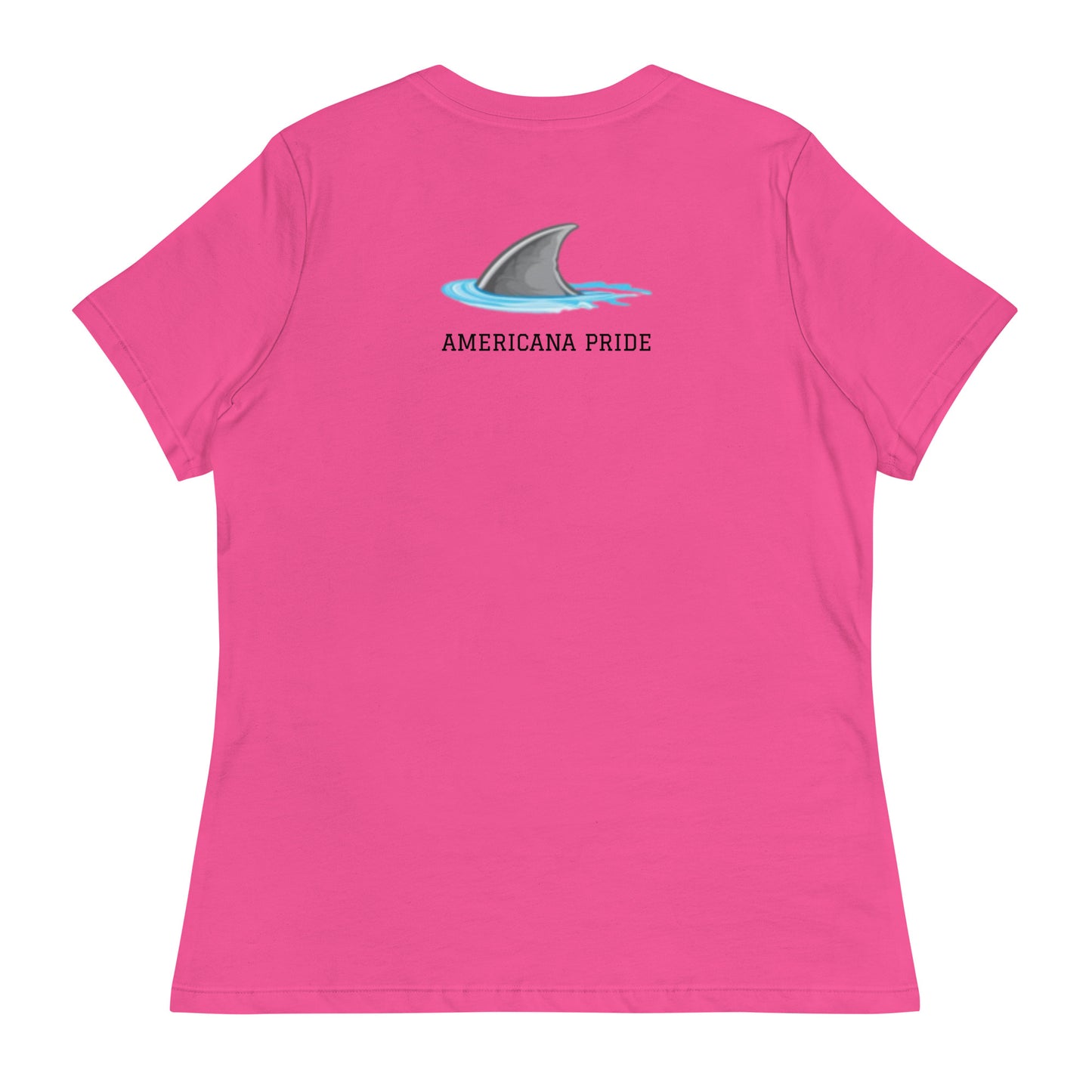 Are you the SHARK or the minnow?  women's tee (black lettering)