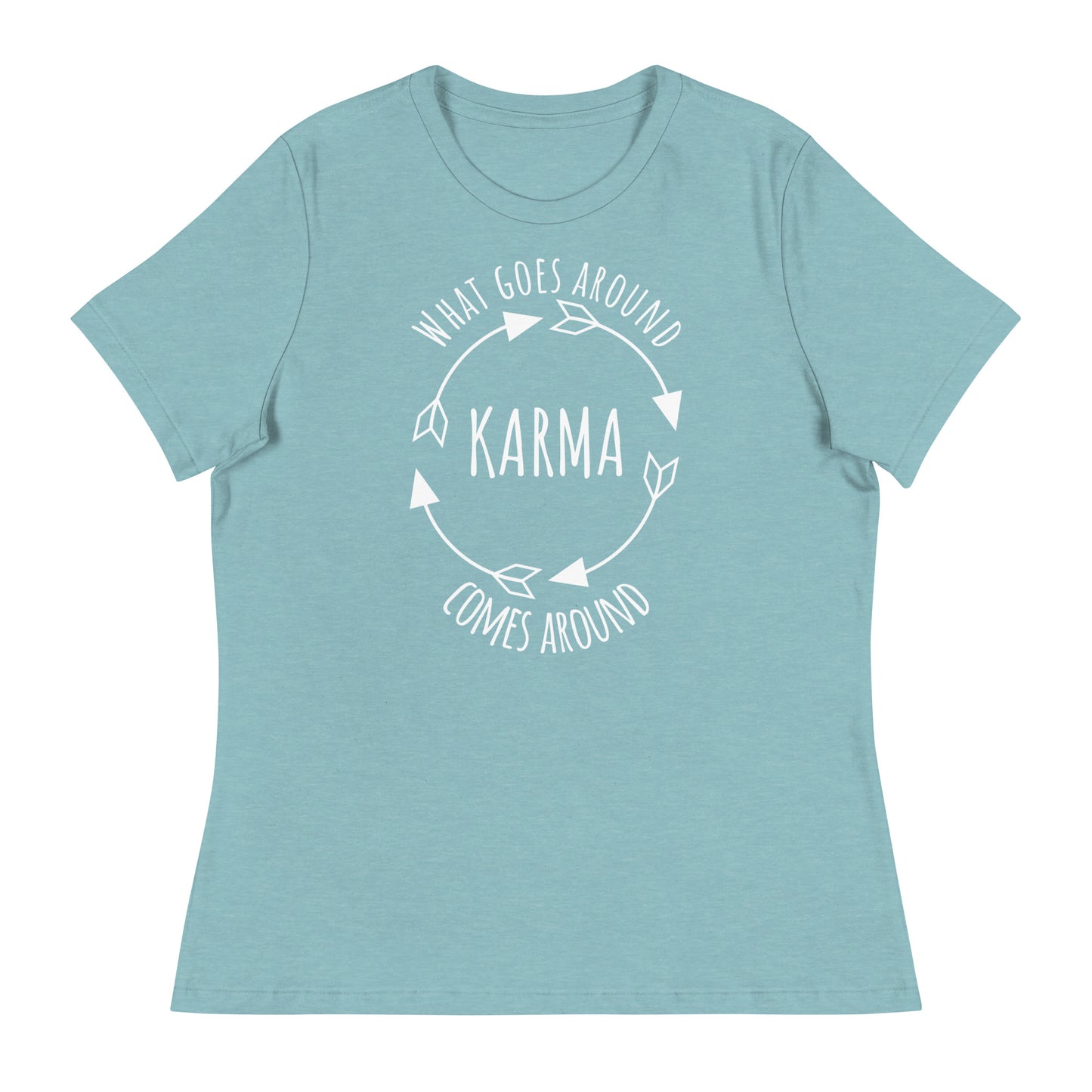 KARMA - what goes around comes around - women's tee (white lettering)