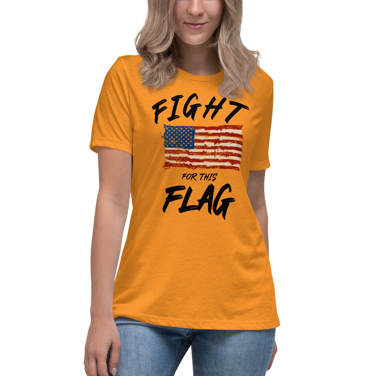 Fight for this Flag women's tee (black lettering)