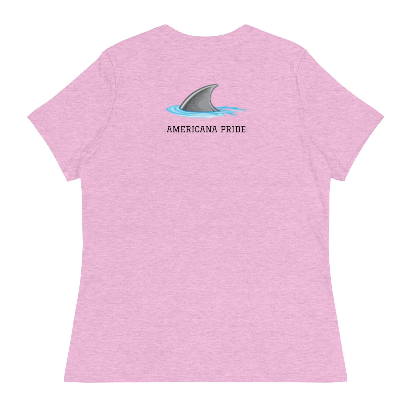 Are you the SHARK or the minnow?  women's tee (black lettering)