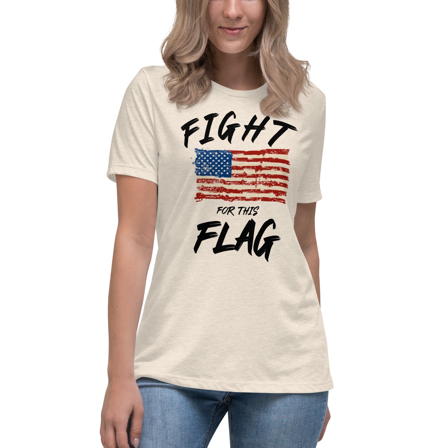 Fight for this Flag women's tee (black lettering)