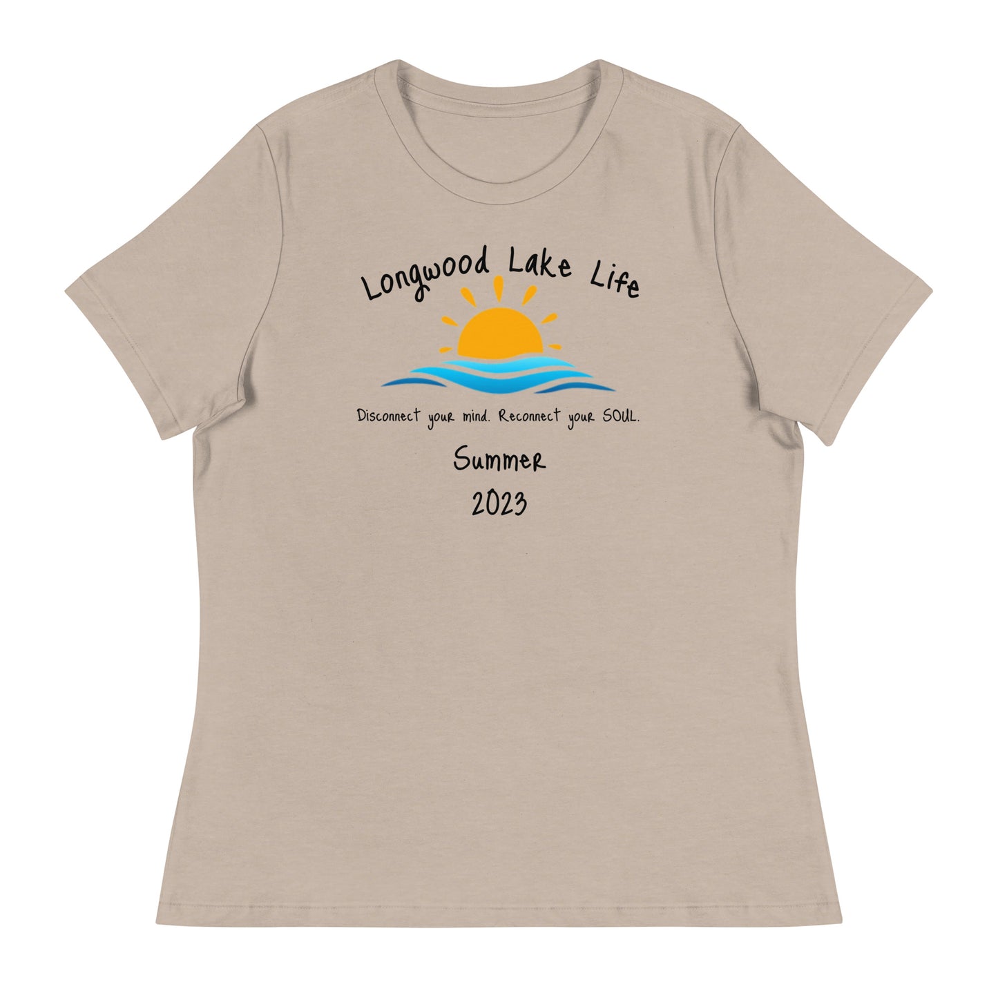 Longwood Lake Summer 2023 Women's Relaxed T-Shirt (black lettering)